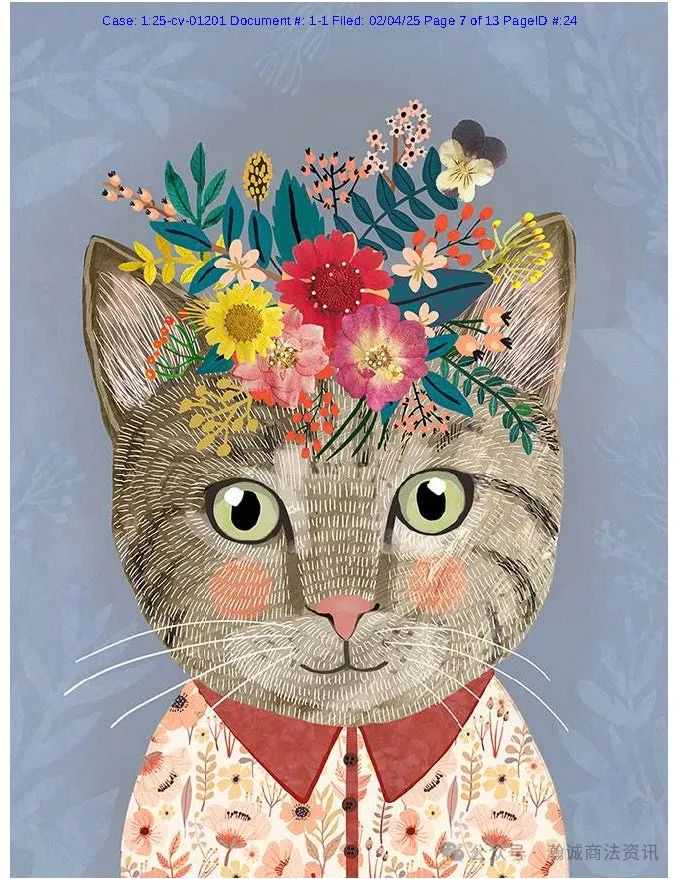 Keith律所代理西班牙艺术家Mia Charro再次发起版权案件（案号：25-cv-01201），涉及六张版权图