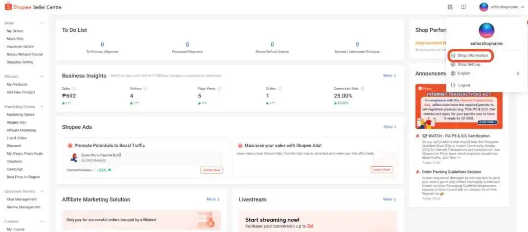 【自助服务】更新!在 Shopee 上销售