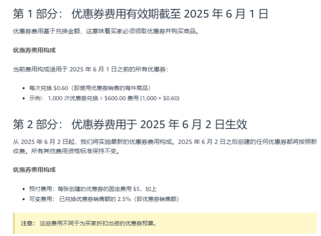 亚马逊优惠券费用重大改革,6月生效!