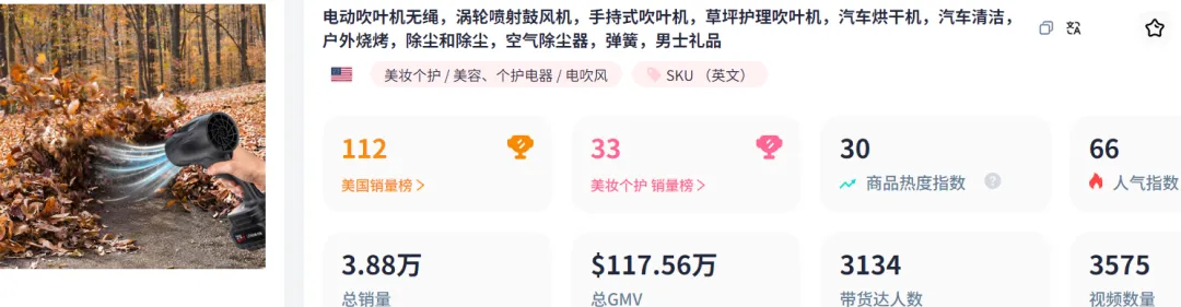 太能“吹”了,TikTok鼓风机半年赚了850多万