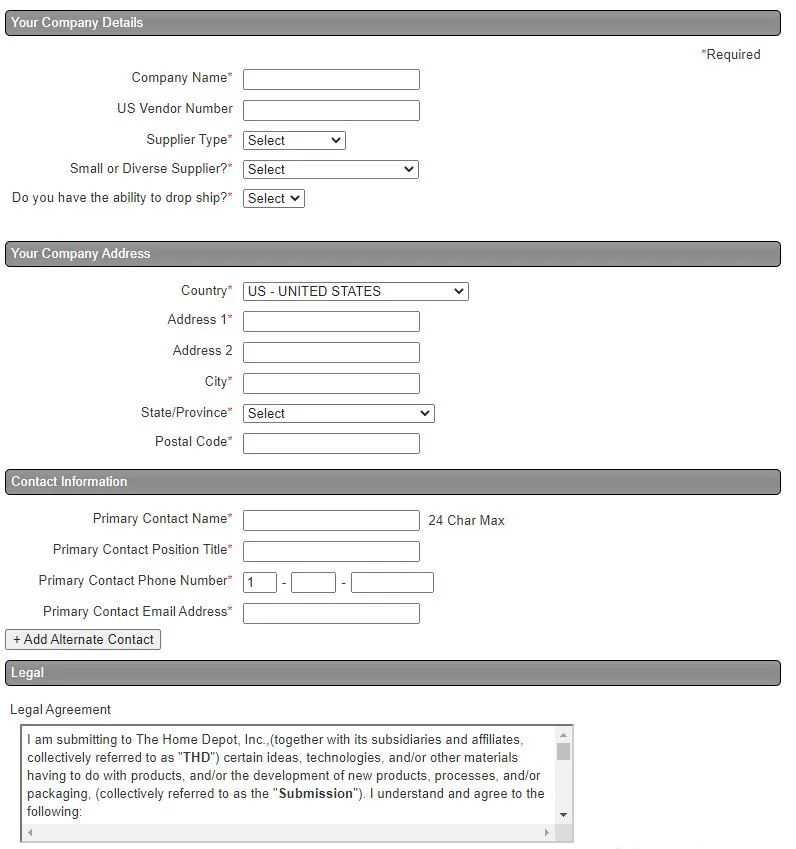 Home Depot入驻操作-提交注册资料