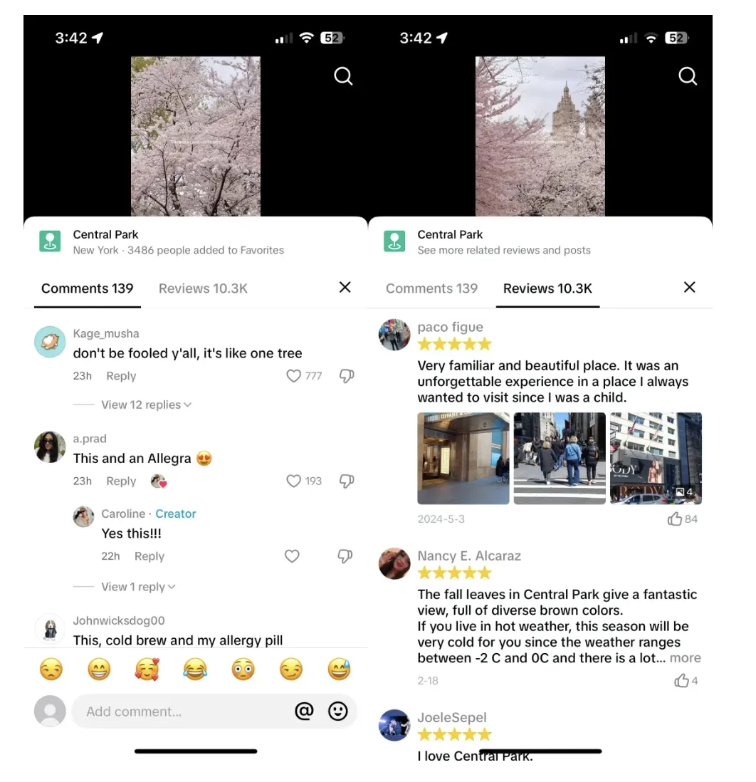 TikTok测试地点评论与评分展示，申请两项新本地化服务商标