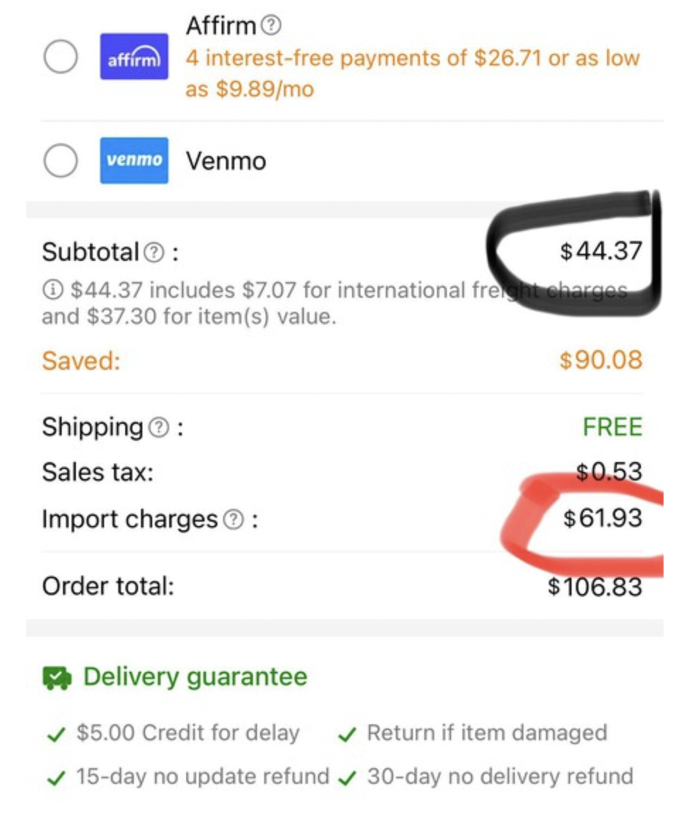 Temu结账页面显示高额进口费，电商平台大幅涨价引消费者不满
