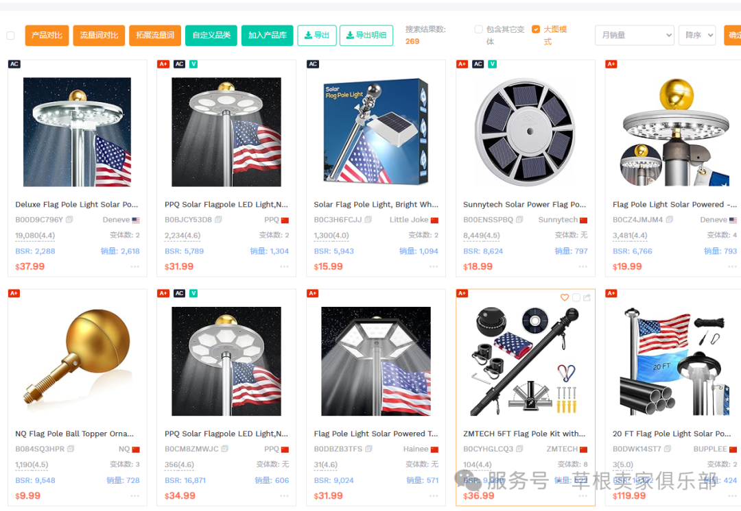 数据化选品分析——Flag Pole Light Solar Powered