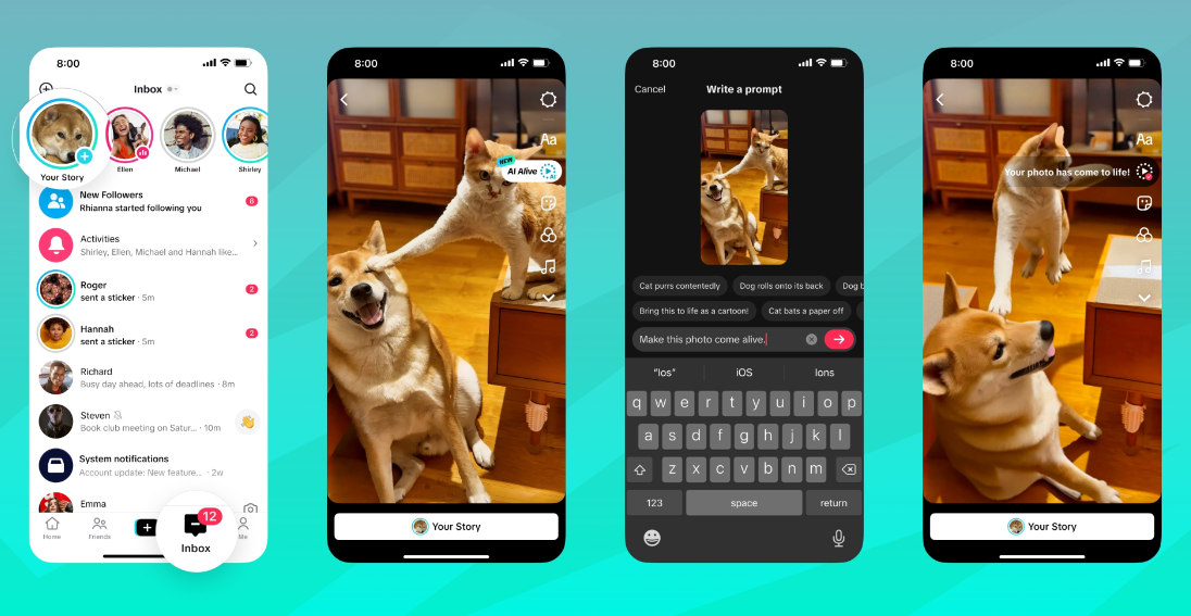 TikTok推出全新图像转视频工具TikTok AI Alive