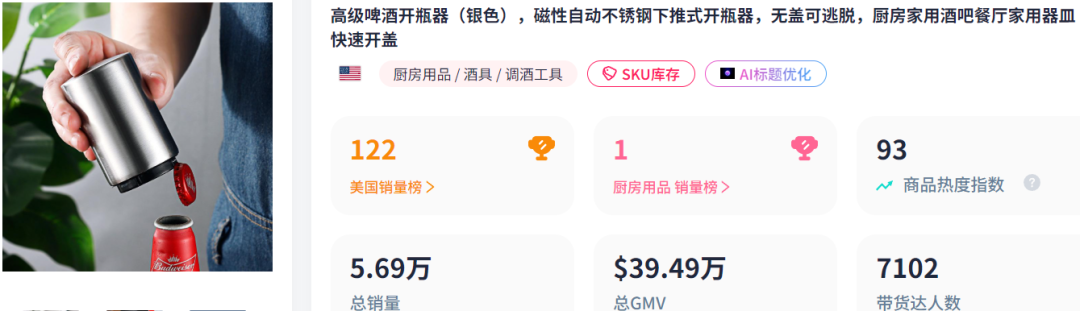 月售20000+，国产开瓶器拿下TikTok榜一