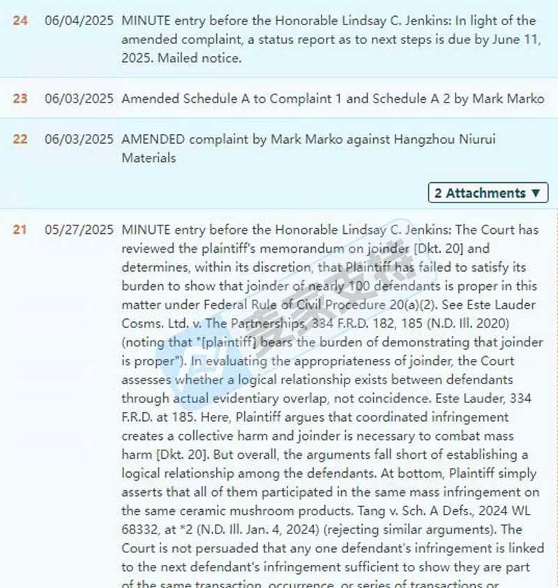 25-cv-05134，蘑菇版权警报！keith律所连发5案，109店涉案