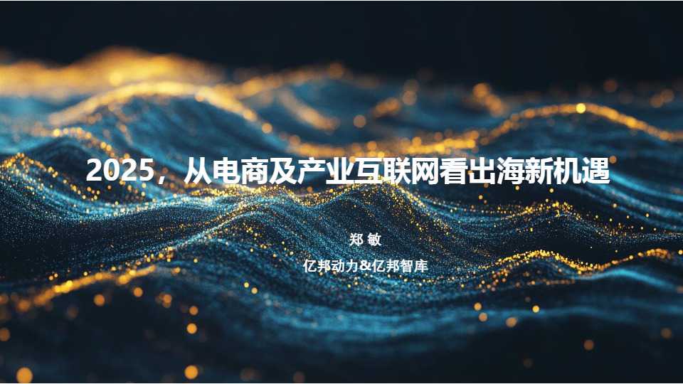 《2025从电商及产业互联网看出海新机遇》PDF下载