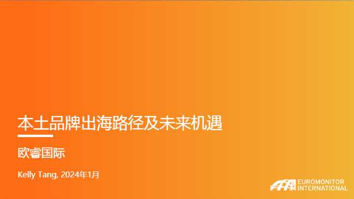 《2024年本土品牌出海路径及未来机遇报告》PDF下载