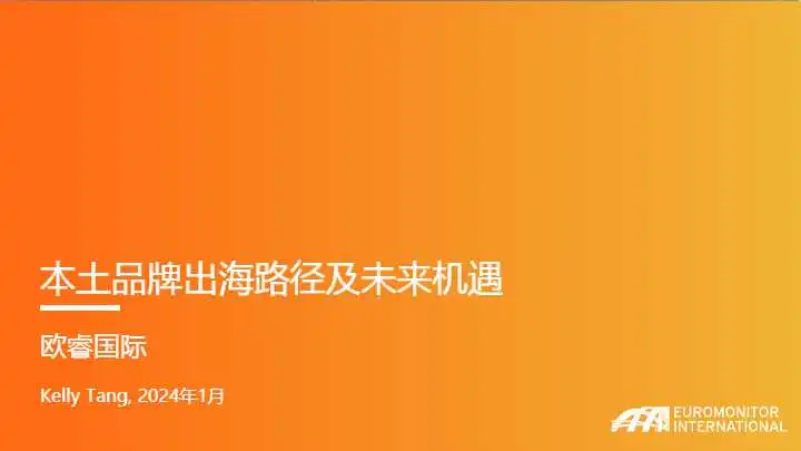 《2024年本土品牌出海路径及未来机遇报告》PDF下载