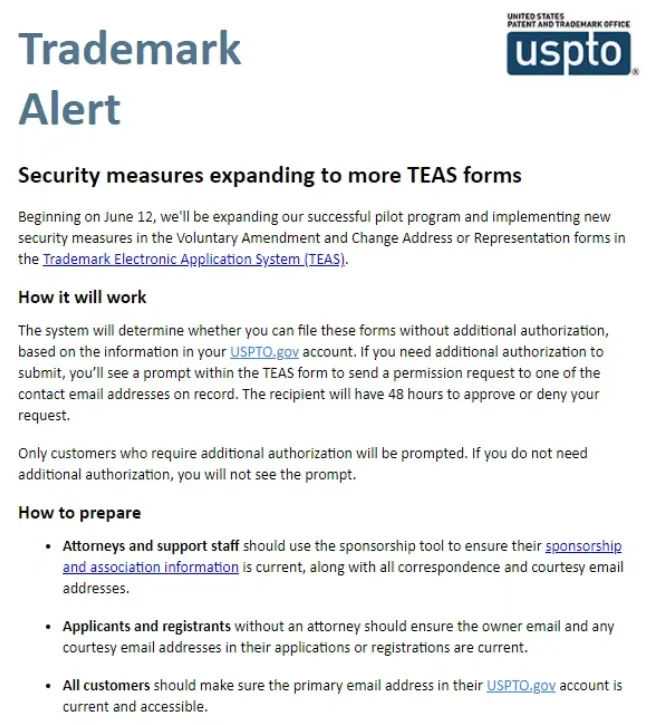 USPTO 转代理变更新规来袭！或影响商标后期宣誓维护
