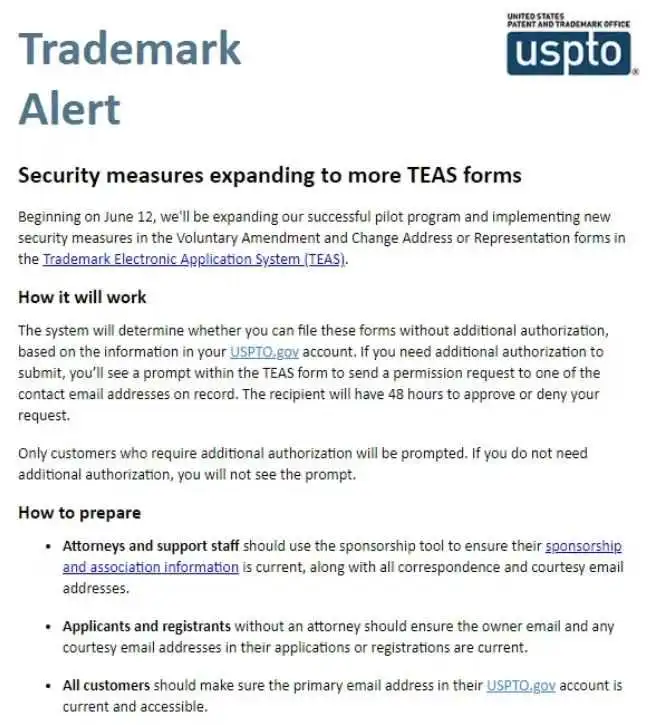 USPTO 转代理变更新规来袭!或影响商标后期宣誓维护