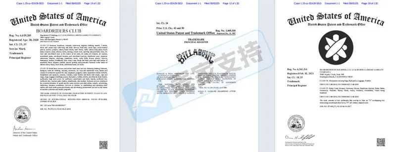 25-cv-02428，Boardriders上百商标齐上阵，349店被TRO冻结