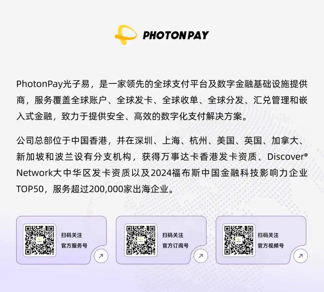 PhotonPay光⼦易推出实体万事达卡商务信用卡,拓展全球企业多元⽀付场景