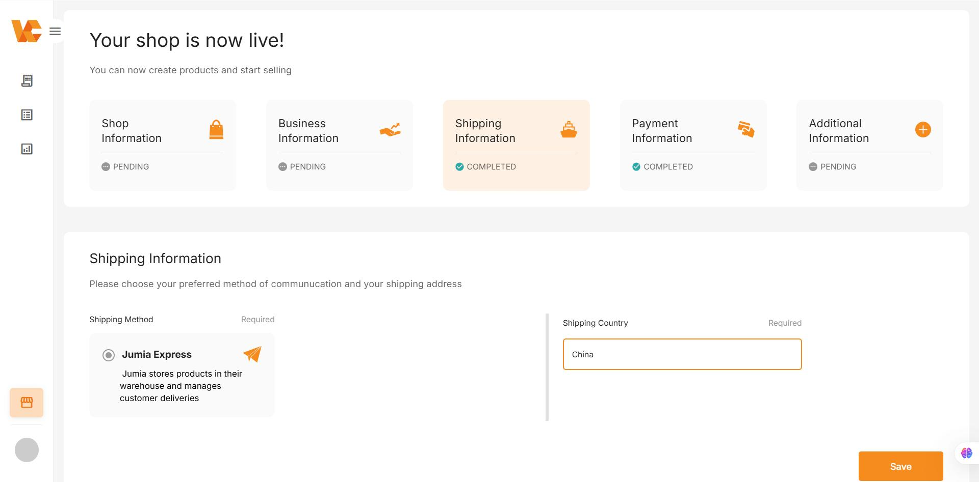 Jumia Global入驻流程-Shipping Information填写