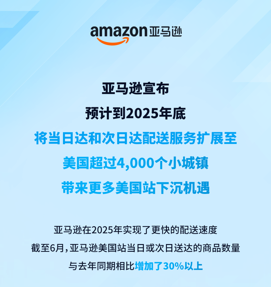 重磅！跨境卖家新机遇，亚马逊美国当日达物流将再升级！
