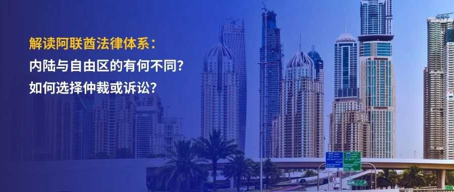 解读阿联酋双重法律体系:了解内陆与自由区的差异,以及如何选择仲裁或诉讼解决争议