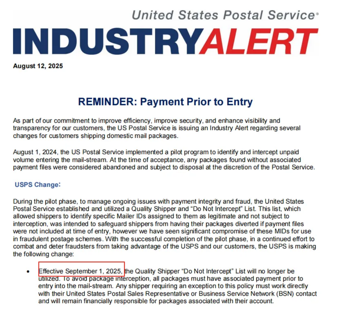 USPS再次严查!科技单、跑水单包裹将被直接遗弃!