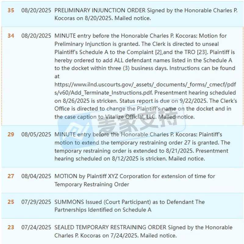 25-cv-07899，Nello Supercalm商标&版权匿名维权！238店被TRO冻结！
