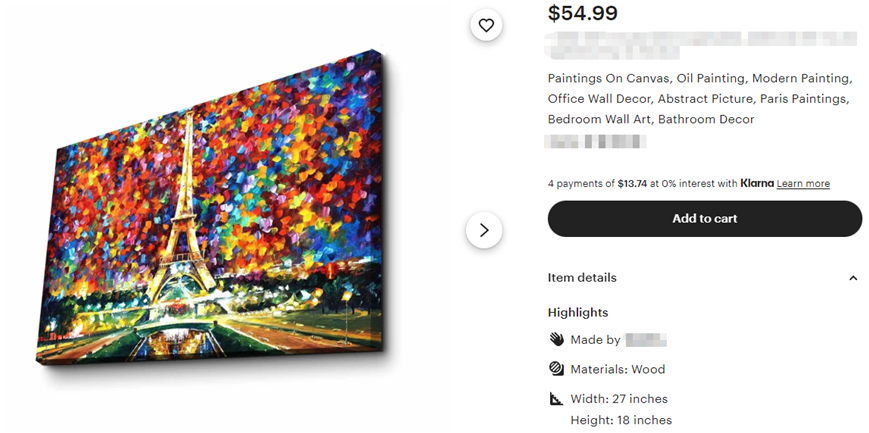 【25-cv-10825】3张印象派油画维权立案,不要随意印制销售插画产品!