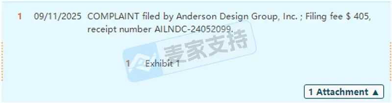 25-cv-11003，Anderson Design版权加大维权力度，将有大批量账户被TRO冻结