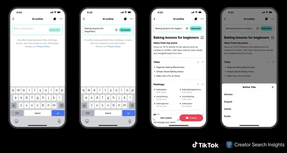 TikTok推出AI视频剪辑与内容规划工具，创作者订阅分成上调高达90%