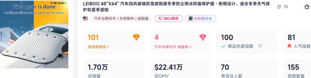 30天卖了160万,汽车“防冻神器”走红TikTok