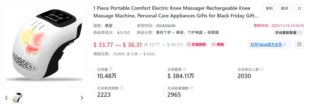 一款“过气”按摩仪黑五翻红，在TikTok狂揽2700万+！