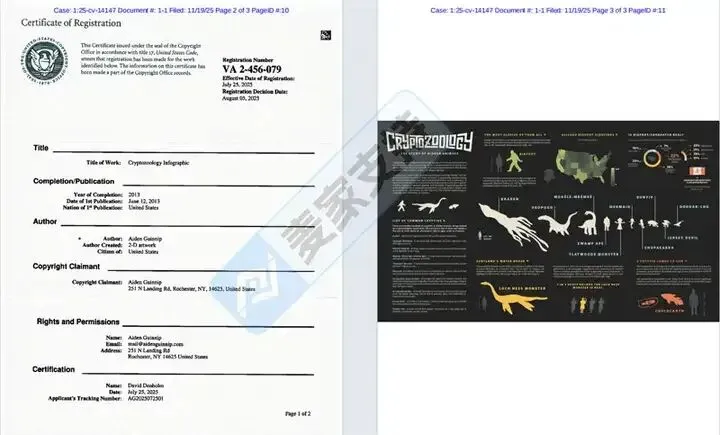 25-cv-14147，神秘动物学海报图高危！keith新案TRO冻结雷区紧急排查！