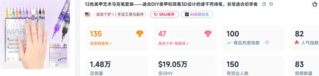 15天收入140万,TikTok卖家靠一支美甲笔发家!