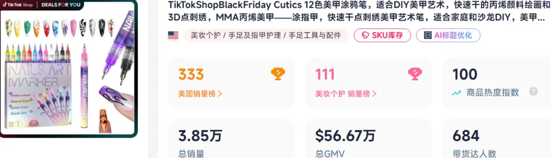 15天收入140万,TikTok卖家靠一支美甲笔发家!