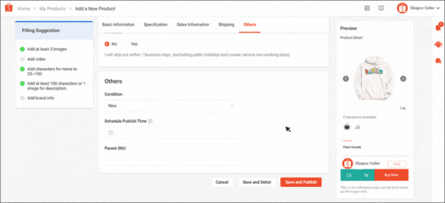 【上架规范】使用 Shopee 标准产品来帮助我的商品获得更多曝光