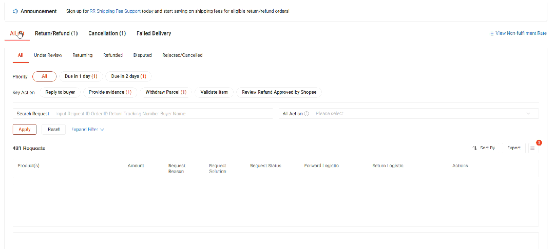 【退货/退款】浏览退货/退款仪表板的操作指南