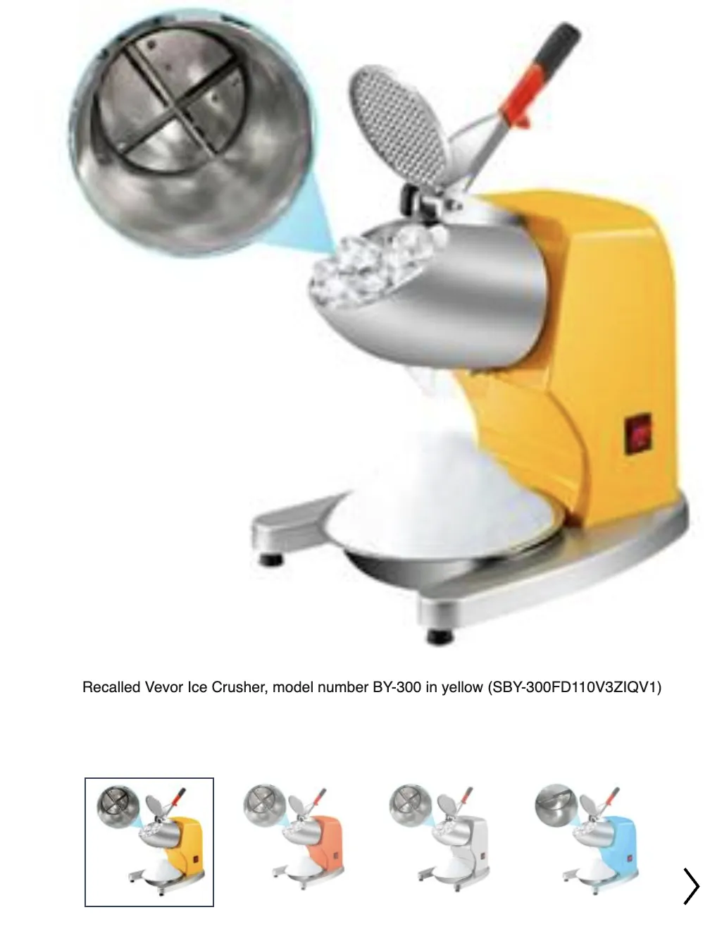 存起火风险,美国CPSC紧急召回超1.2万台碎冰机