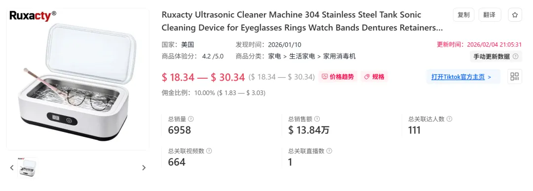 小众清洁神器在TikTok逆袭，20多天卖了近百万！