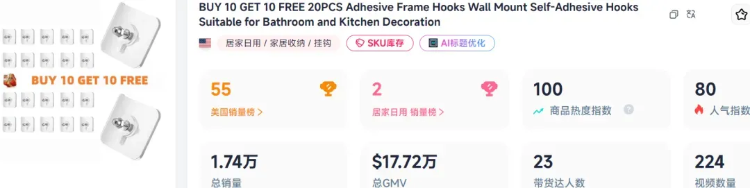 几毛钱的螺丝挂钩爆卖百万,TikTok收纳类目现“出单王”