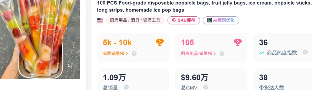 1毛冰棒袋风靡TikTok，上架一个月狂销65万+