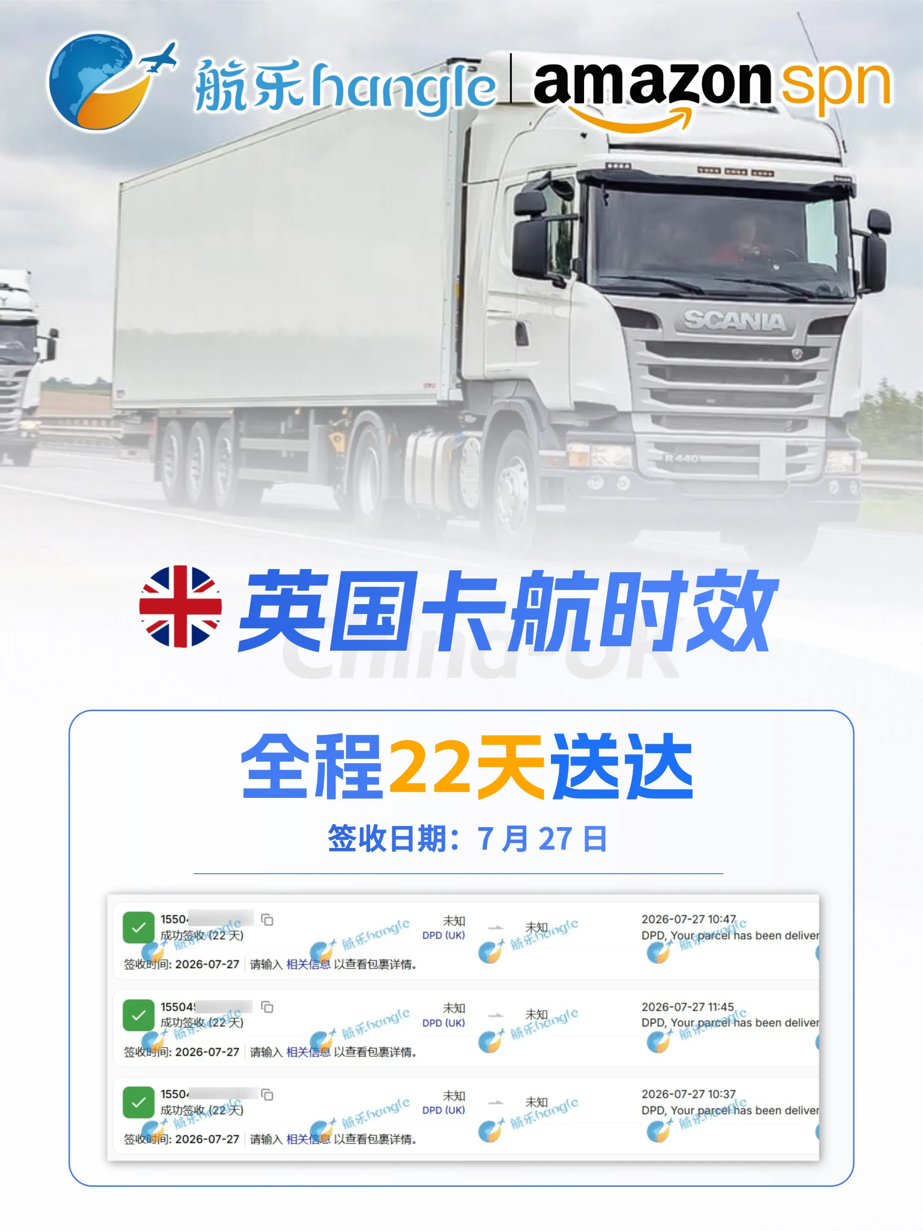 航乐国际 | 最新渠道时效 2026.7.31