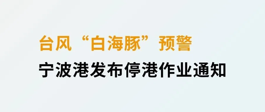 台风 “白海豚” 预警!宁波港发布停港通知,请留意出货船期变动