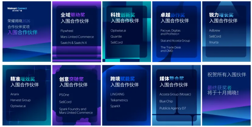 2026年沃尔玛广告合作伙伴奖项入围名单正式揭晓：八大奖项，群雄逐鹿！ 