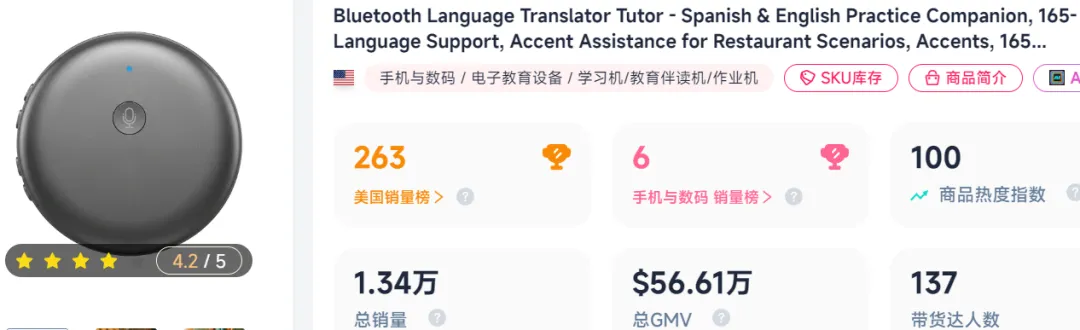 深圳“翻译神器”上线TikTok美区60天,已卖400万