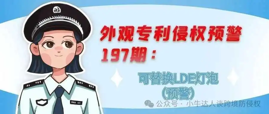 外观专利侵权预警197期:可替换LDE灯泡(预警)