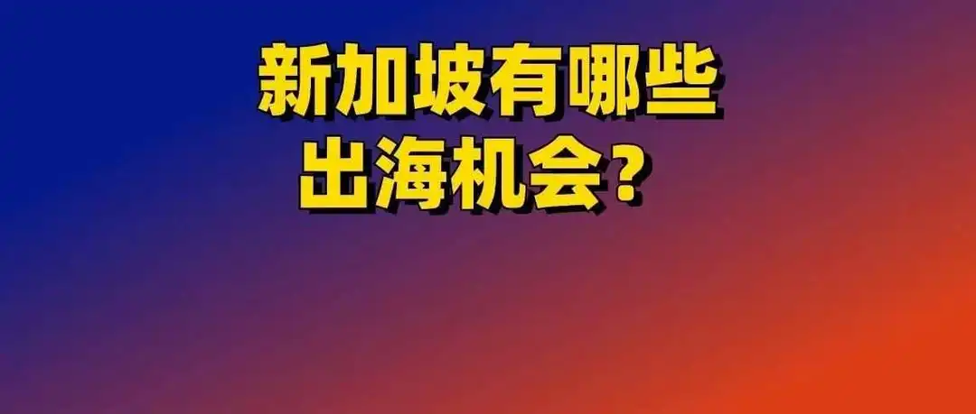 新加坡有哪些出海机会？