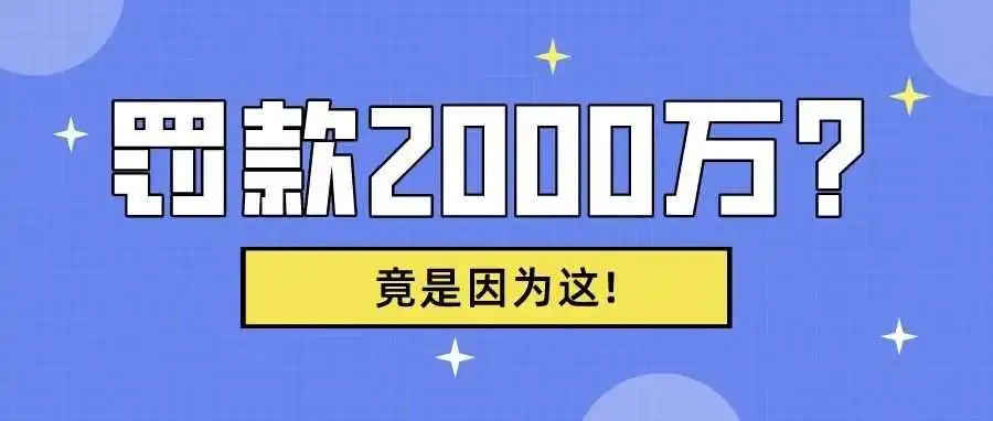 罚款2000万？！竟然是标了这！