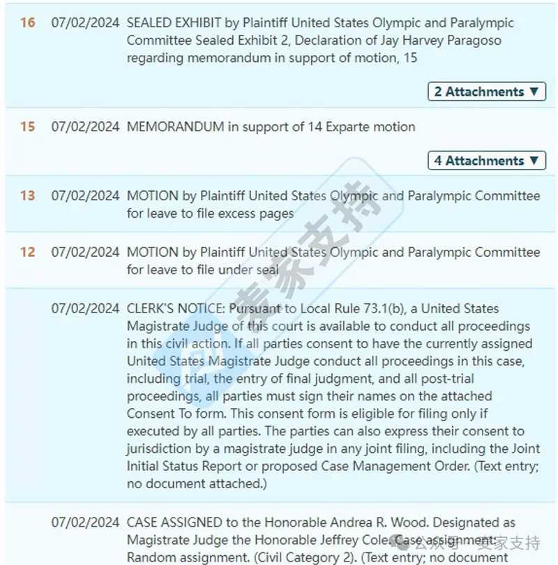 24-cv-05568，keith代理USOPC 美国奥林匹克和残奥运动发起商标维权，速查