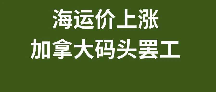 海运价上涨，加拿大码头罢工，10月第二周物流怎么发？