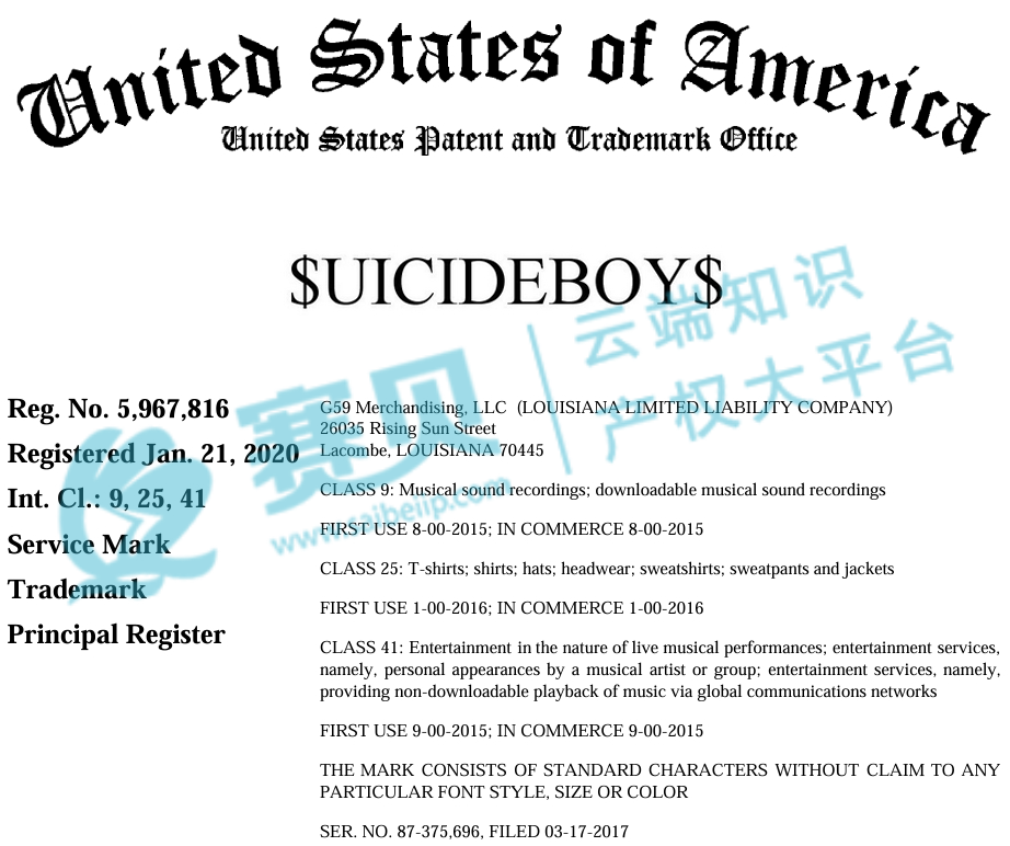 【24-cv-12824】急！已申请PI初步禁令！Suicideboys乐队TRO商标维权，Hip-Hop嘻哈二重奏组合。