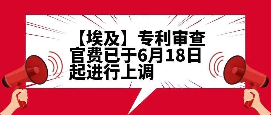 【埃及】专利审查官费已于6月18日起进行上调