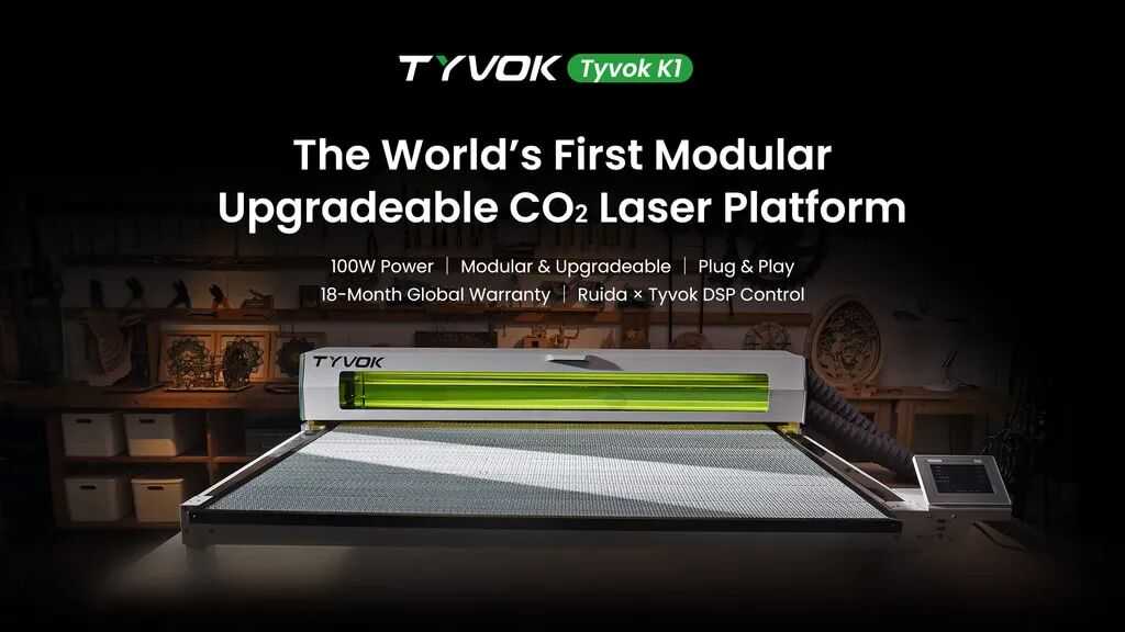 Tyvok K1: The First Compact 100W Modular CO₂ Laser Engraver by Tyvok —  Kickstarter