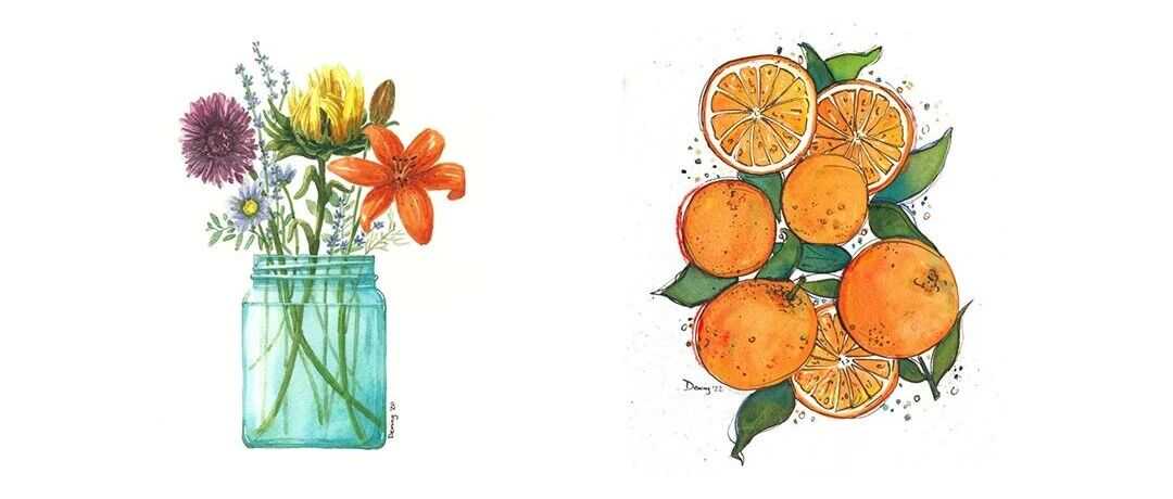 【侵权快讯】25-cv-12355 57家店铺被起诉！这两张花卉和橙子元素的水彩插画速排查下架！